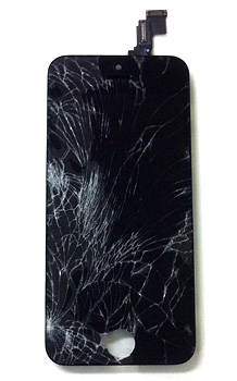 iphone5cフロントパネル割れ