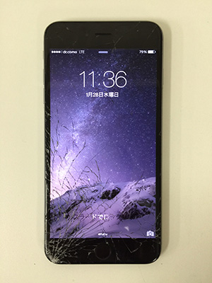 iPhone6フロントパネルひび割れ